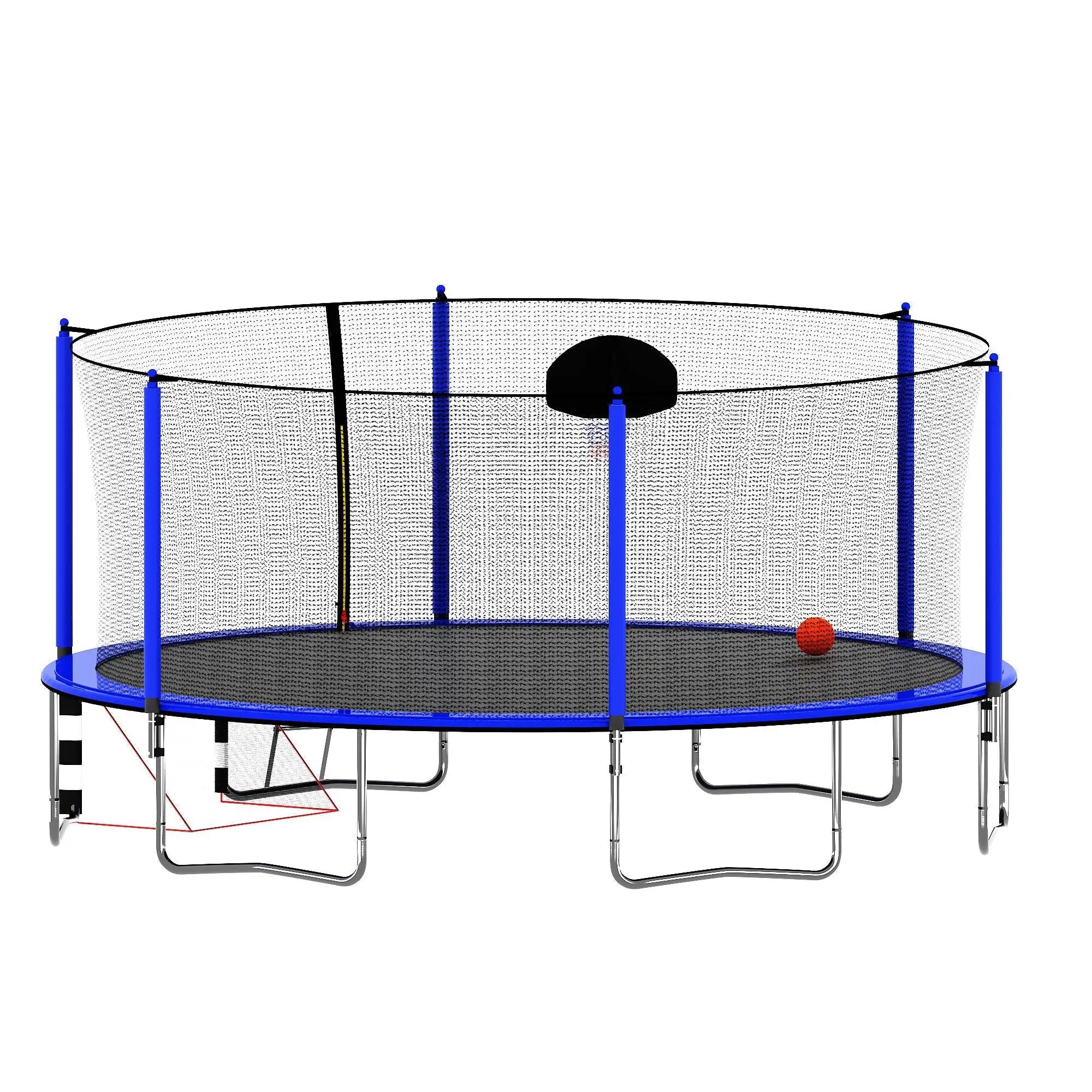 16Ft Trampoline With Basketball Hoop Pump And Ladder (Inner Safety Enclosure) With Soccer Goal by HouseOfZazla
