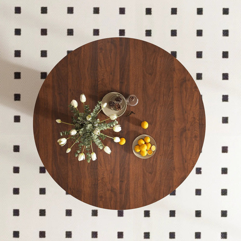 47 Inch Round MDF Dining Table for 4, Modern Farmhouse Style by HouseOfZazla