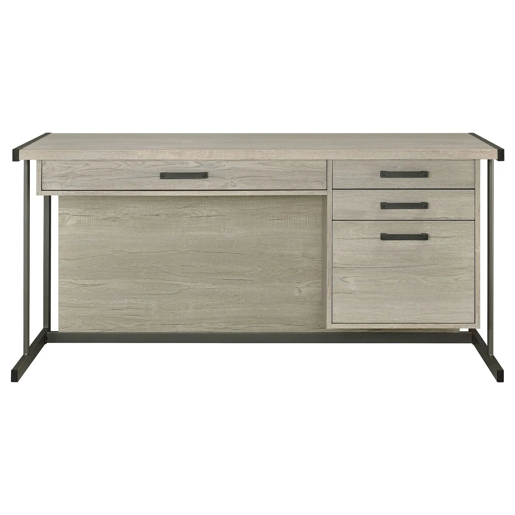 Loomis 60-inch 4-drawer Computer Desk Whitewashed Grey by Unique Piece Furniture