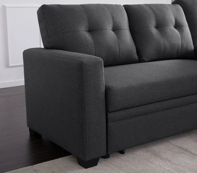 Upholstered Pull Out Sectional Sofa With Chaise by HouseOfZazla