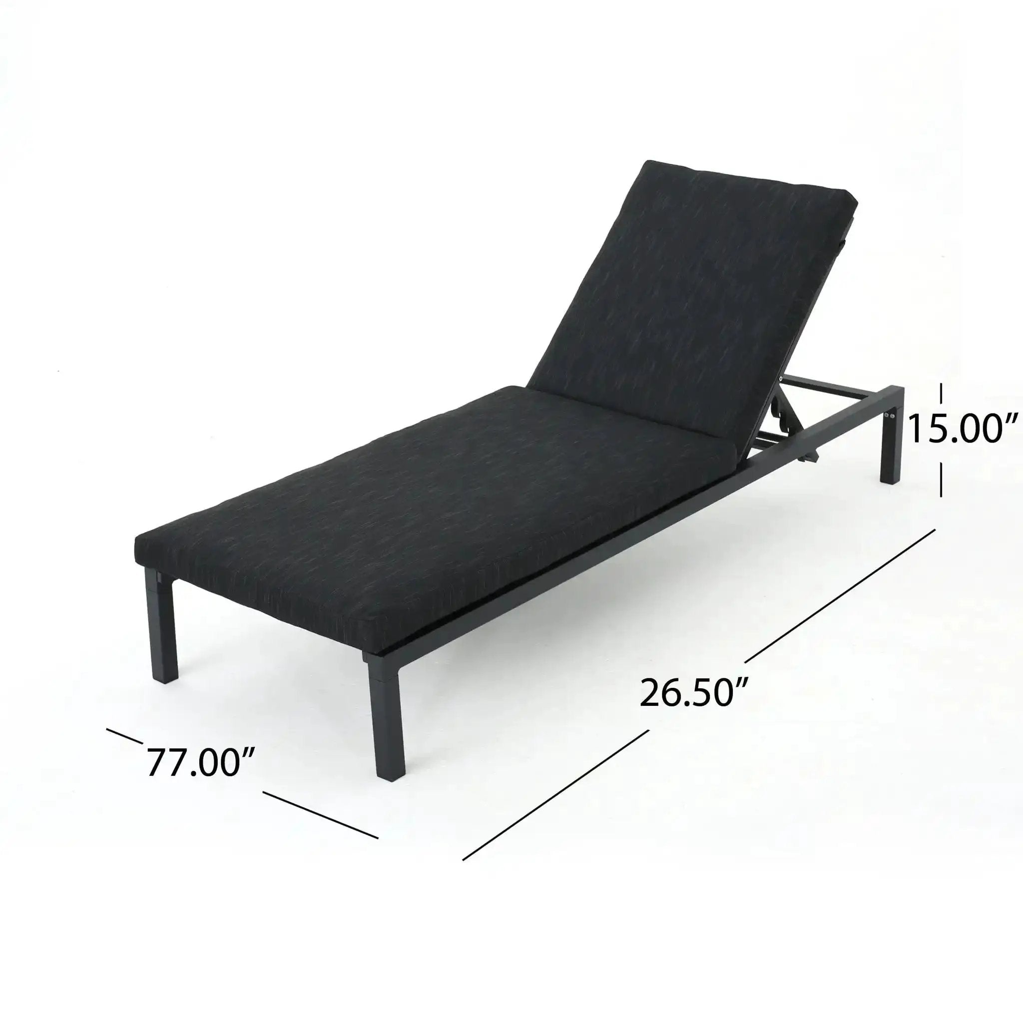 Modern Chaise Lounge with Water Resistant Fabric Cushions by HouseOfZazla