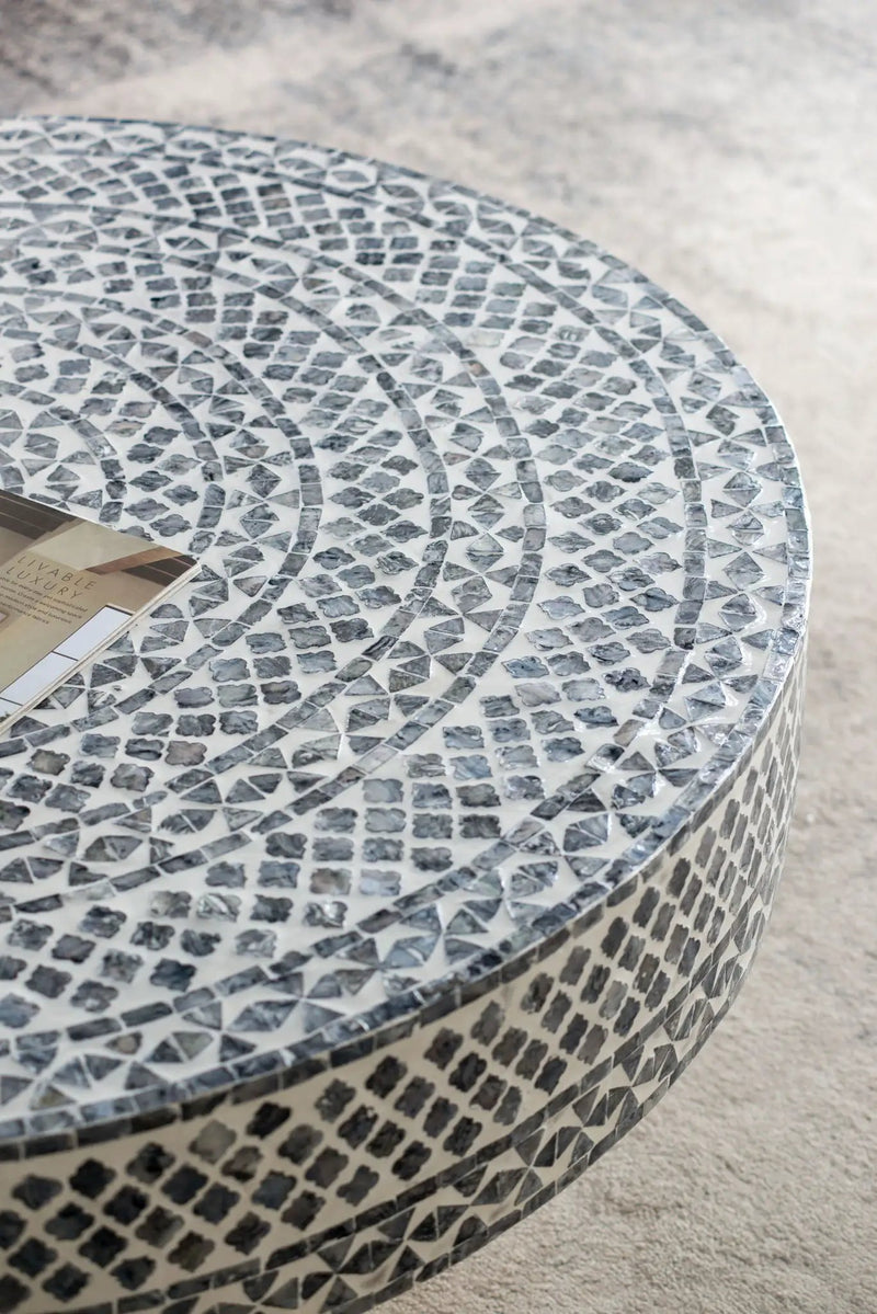 Unique Capiz Coffee Table & Pedestal Base by HouseOfZazla