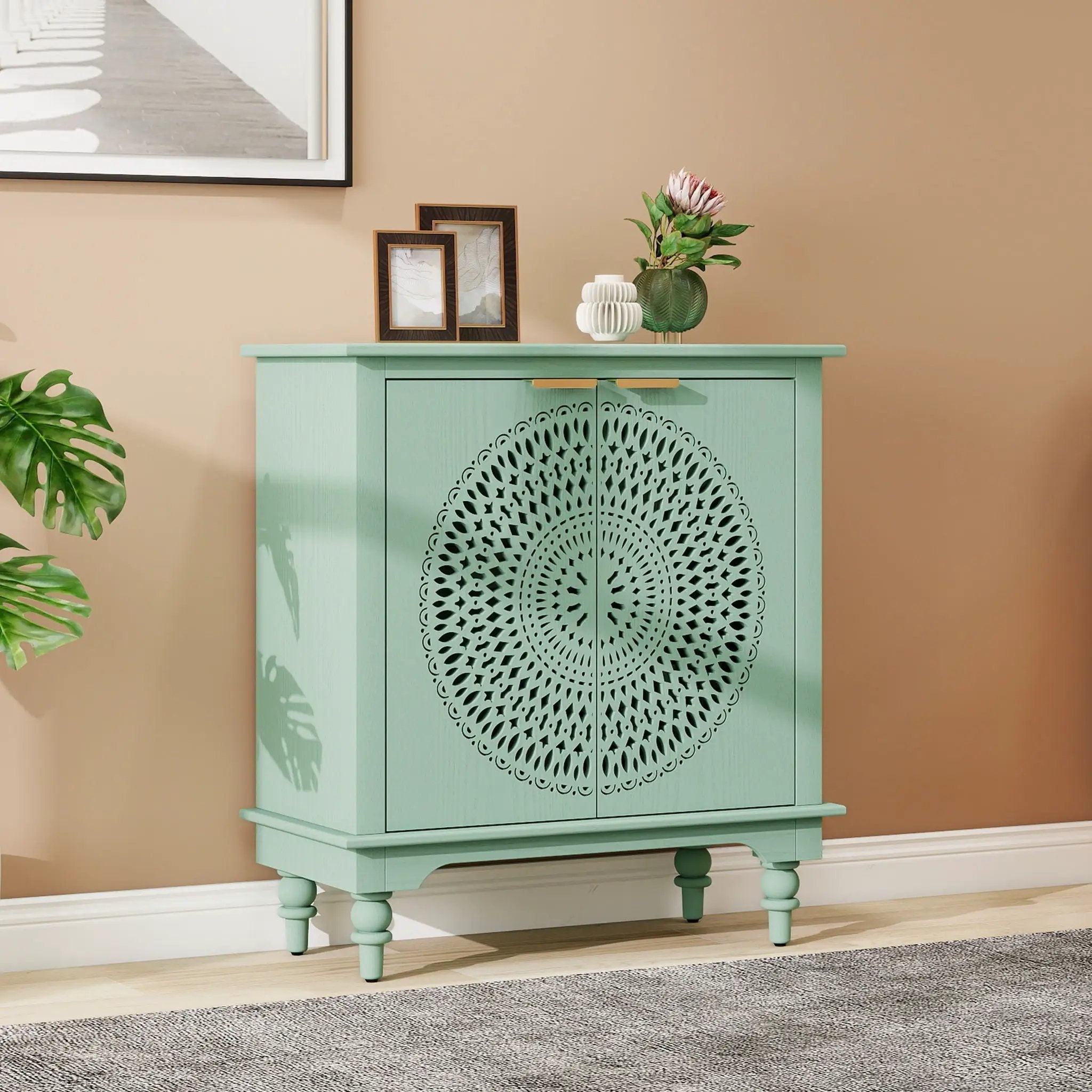 Hollow - Carved 2 Doors Accent Cabinet by HouseOfZazla