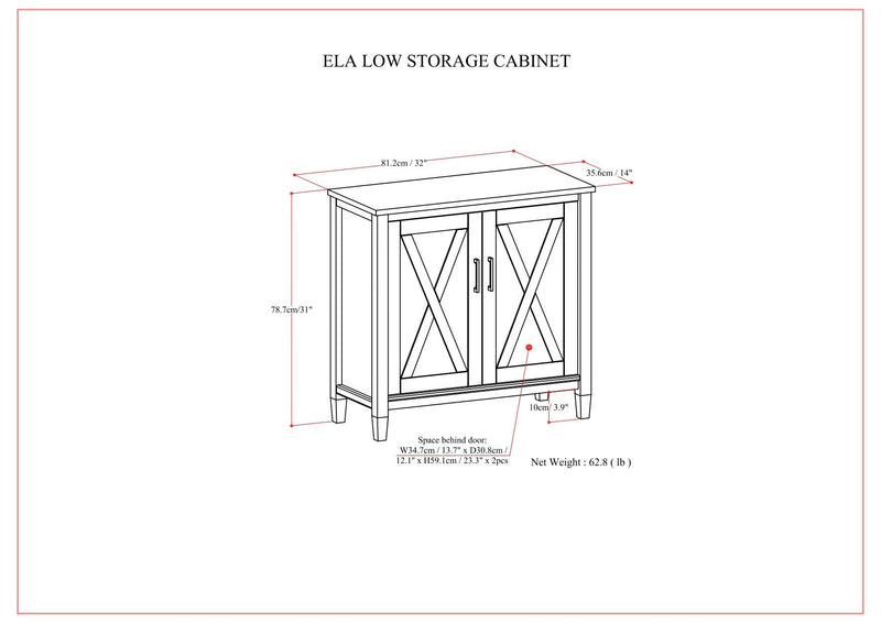 Ela - Low Storage Cabinet - Smoky Brown by HouseOfZazla