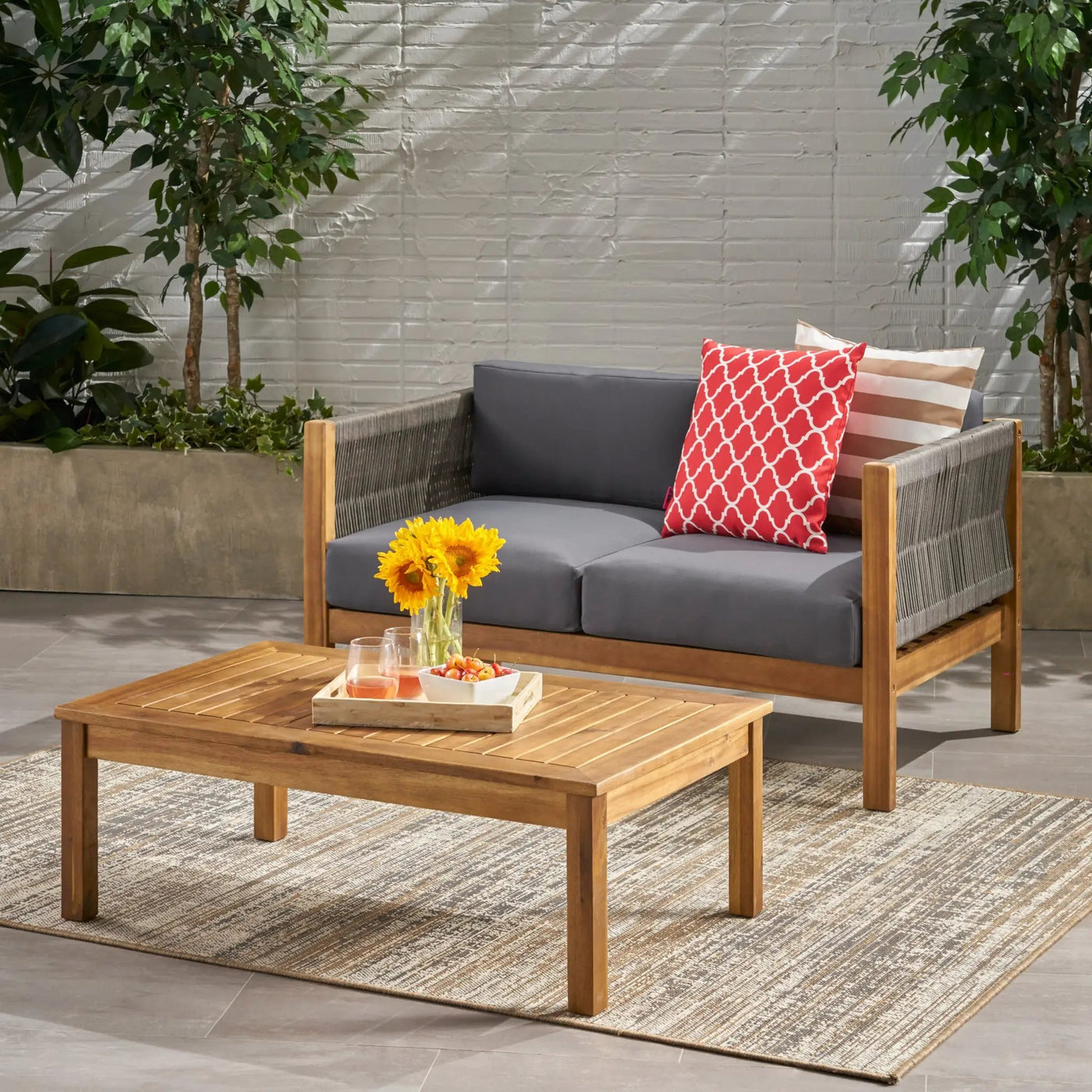Patio Loveseat and Coffee Table Set by HouseOfZazla