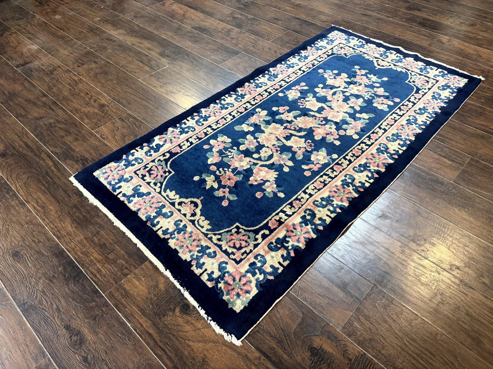 Chinese Rug 3x6, Peking Rug, Blue Chinese Wool Rug, Fete Rug by Jewel Rugs