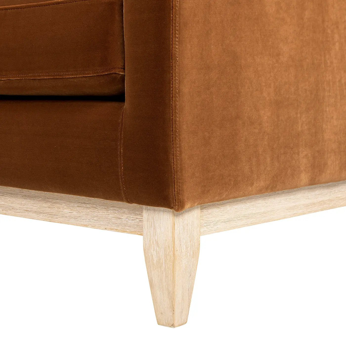 Pasadena 36" Wide Modern Farmhouse Accent Arm Chair, Burnt Orange Velvet by HouseOfZazla