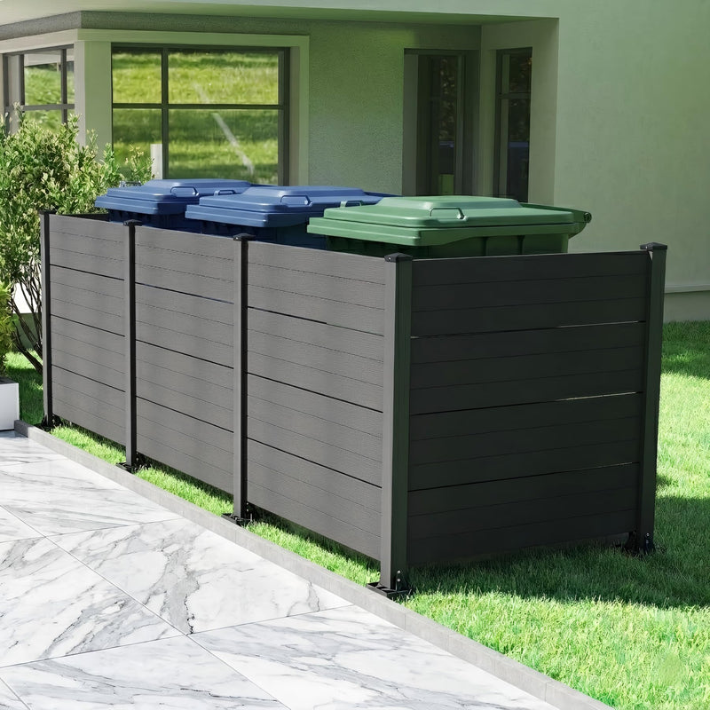 50" W x 49" H Outdoor Privacy Screen with Aluminum Posts, 4 Panels, Dark by HouseOfZazla