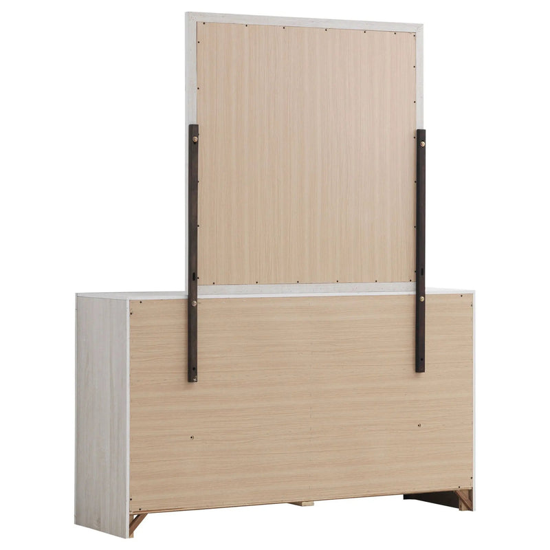 Brantford 6-drawer Dresser with Mirror Coastal White by Unique Piece Furniture