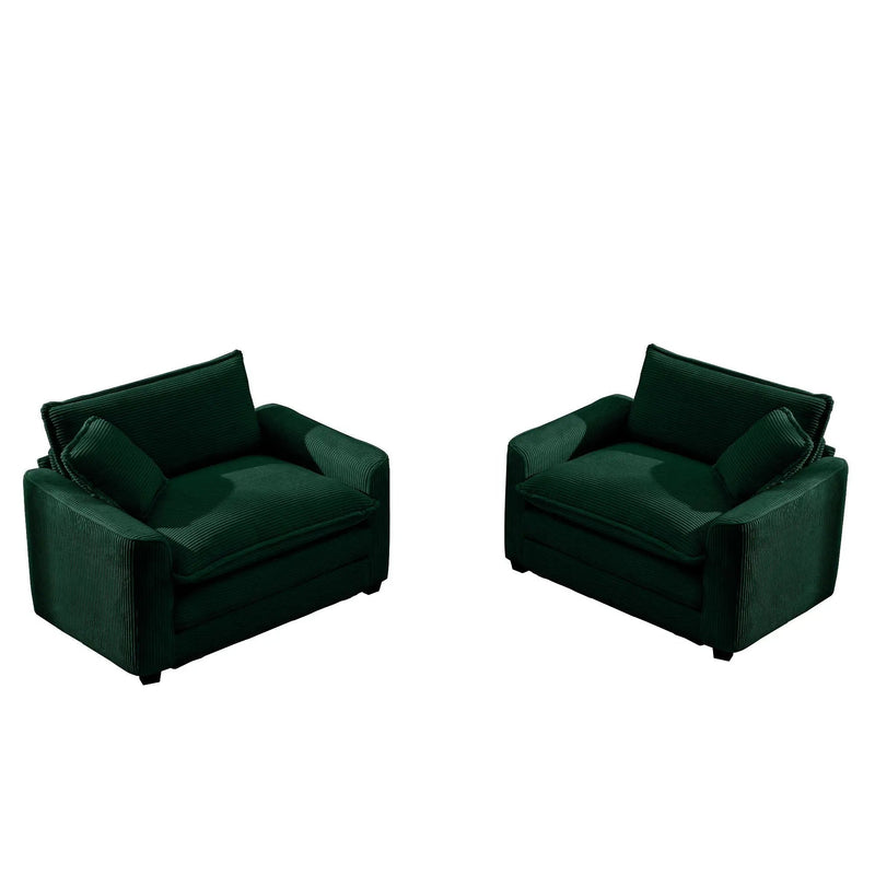 Modern Classic Fabric Single Chair Deep Seat Sofa With Pillow by Unique Piece Furniture