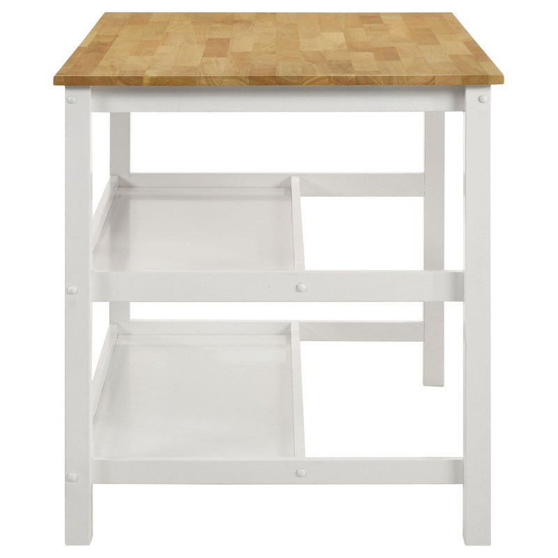 Cowichan - Kitchen Island Counter Table With Pot Rack - White