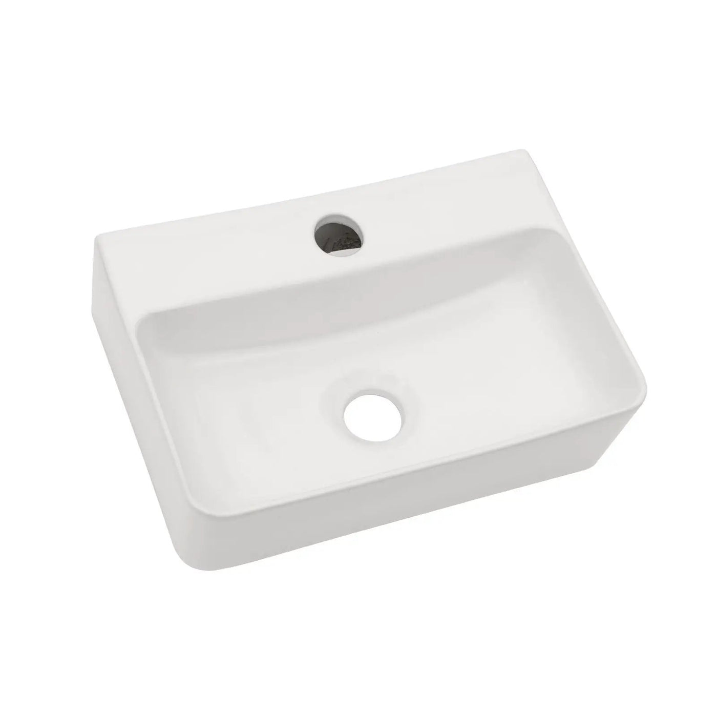 Ceramic Rectangle Wall Mount Bathroom Sink With Single Faucet Hole by HouseOfZazla