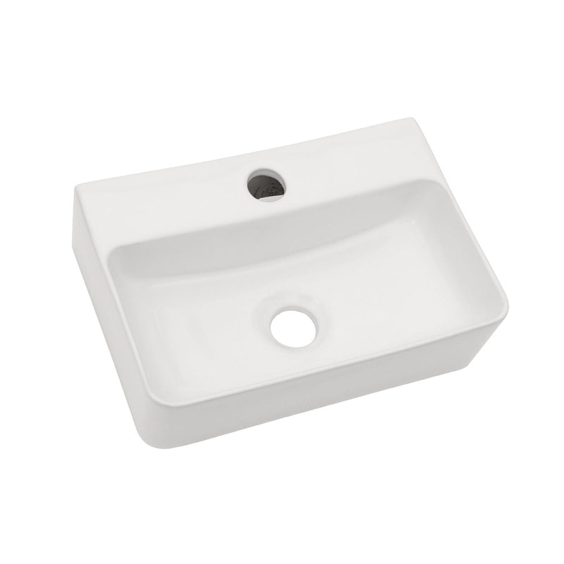 Ceramic Rectangle Wall Mount Bathroom Sink With Single Faucet Hole by HouseOfZazla