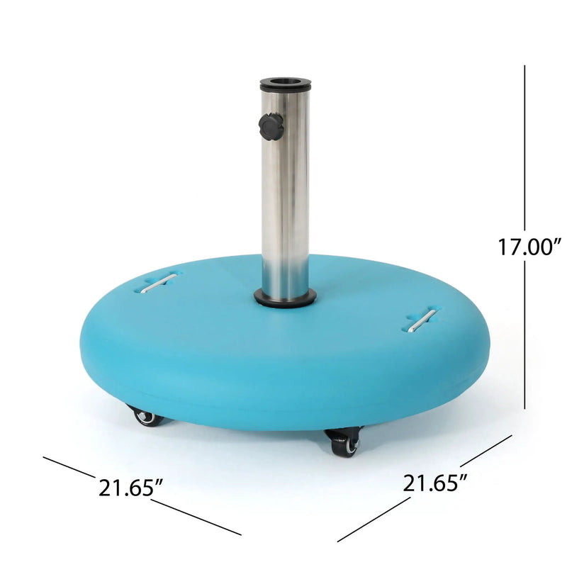 Wheelie Round Umbrella Base with Stainless Steel Holder by HouseOfZazla