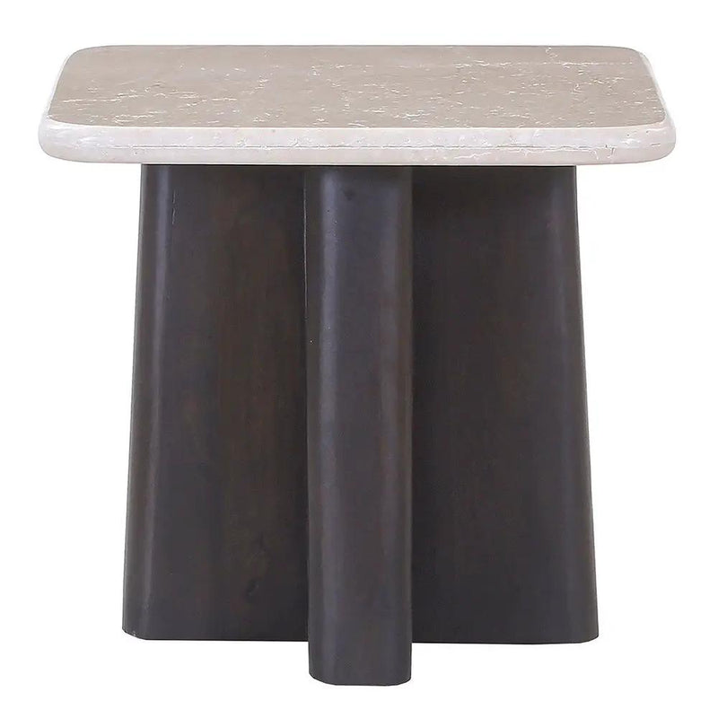 Jacory - End Table With Bottocino Marble Top - Beige / Espresso by Unique Piece Furniture