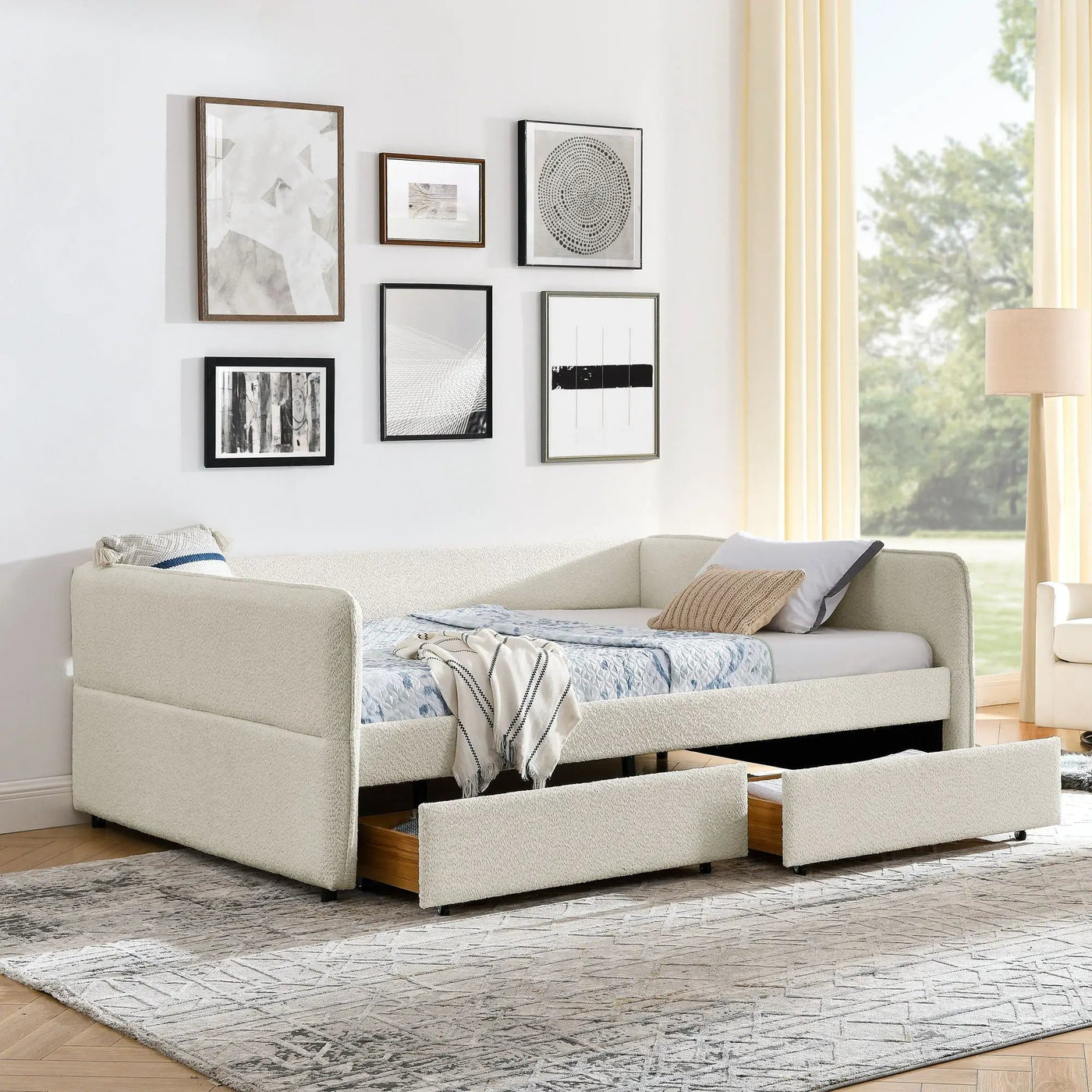 Upholstered Daybed & 2 Drawers by HouseOfZazla