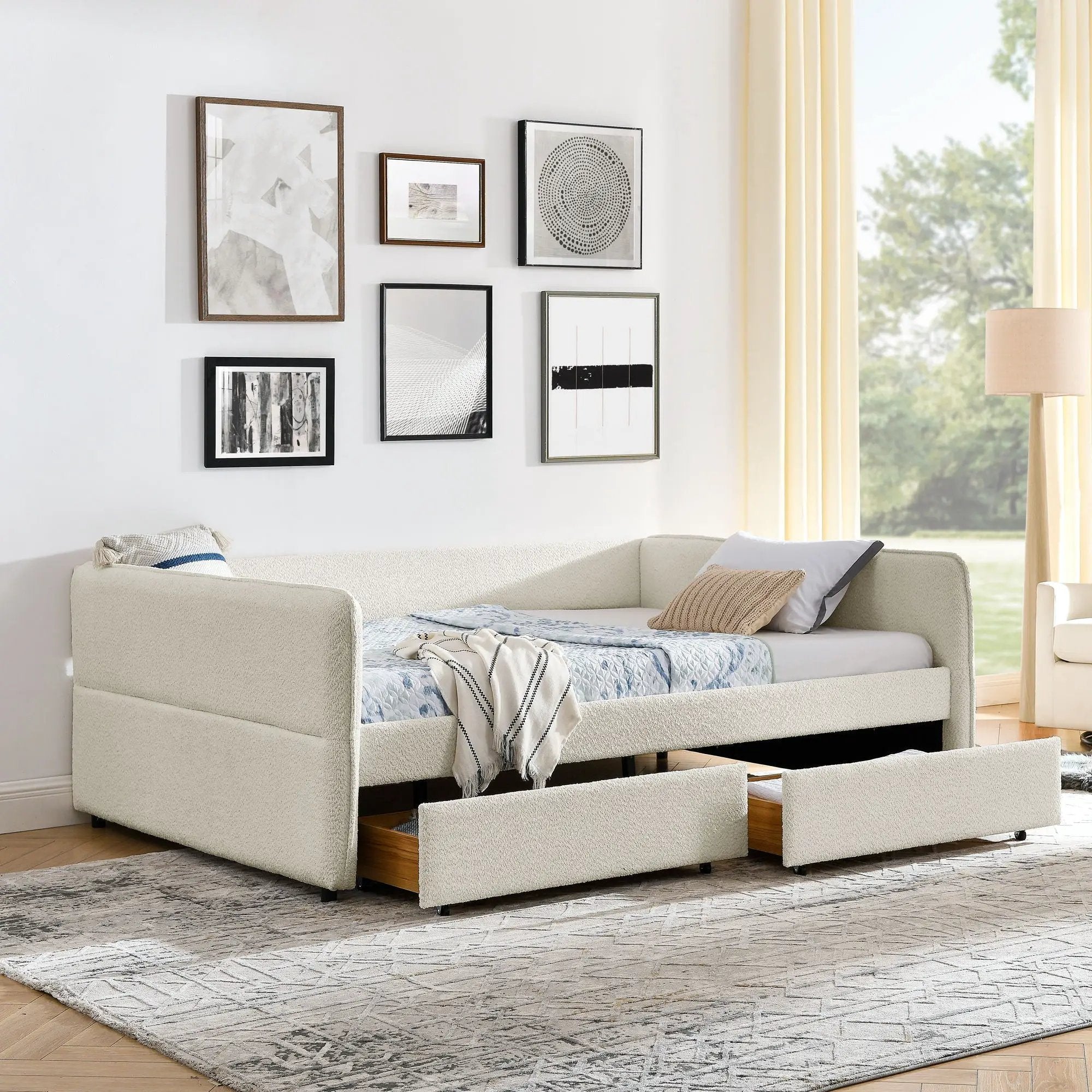 Upholstered Daybed & 2 Drawers by HouseOfZazla
