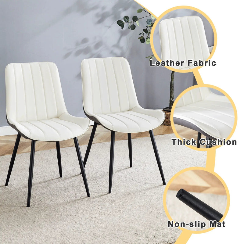 Modern Minimalist Dining Chair Set, Extended Seat Cushion by Unique Piece Furniture