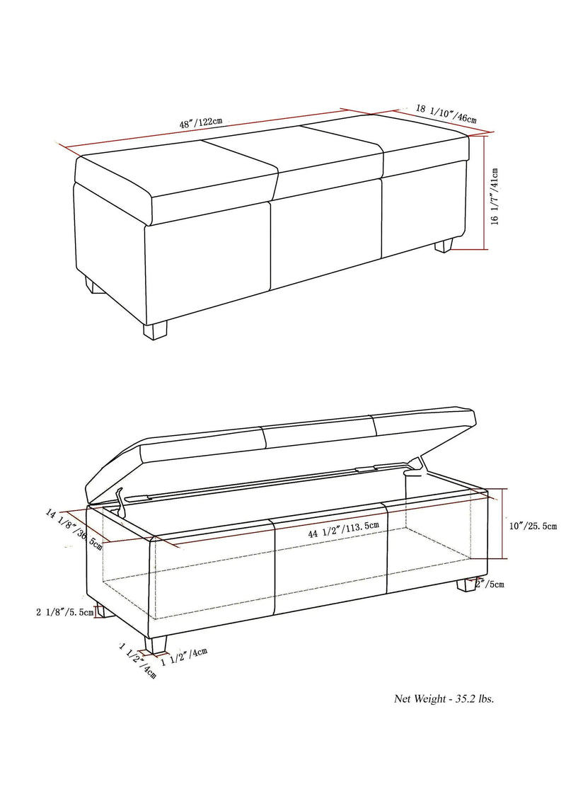 Avalon - Multifunctional Storage Ottoman Bench by Unique Piece Furniture