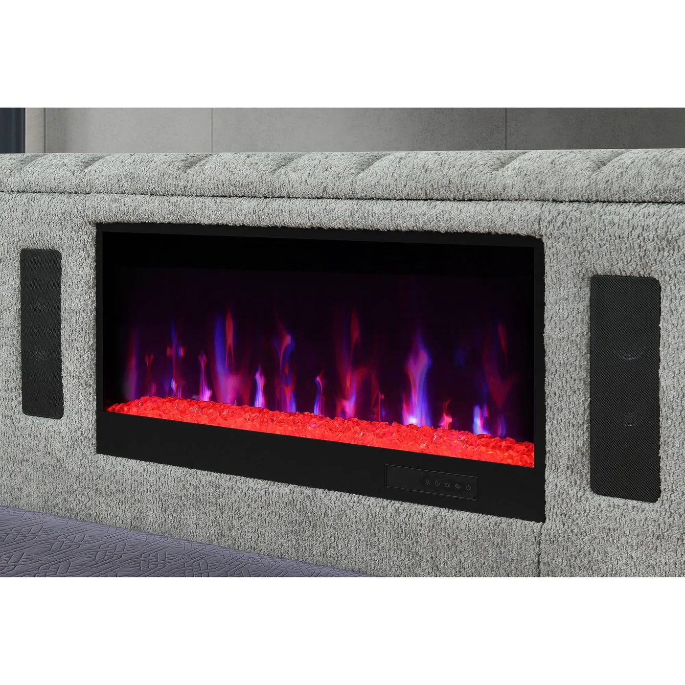 Isaiah - Bed With TV Lift-LED Speakers And Fireplace by HouseOfZazla