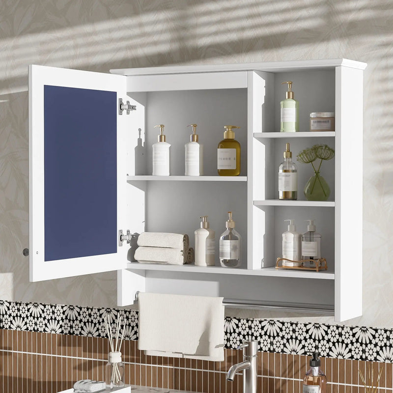 Wall Mount 2 In 1 Mirror Cabinet With Adjustable Shelf, Soft-Closing Hinges by Unique Piece Furniture