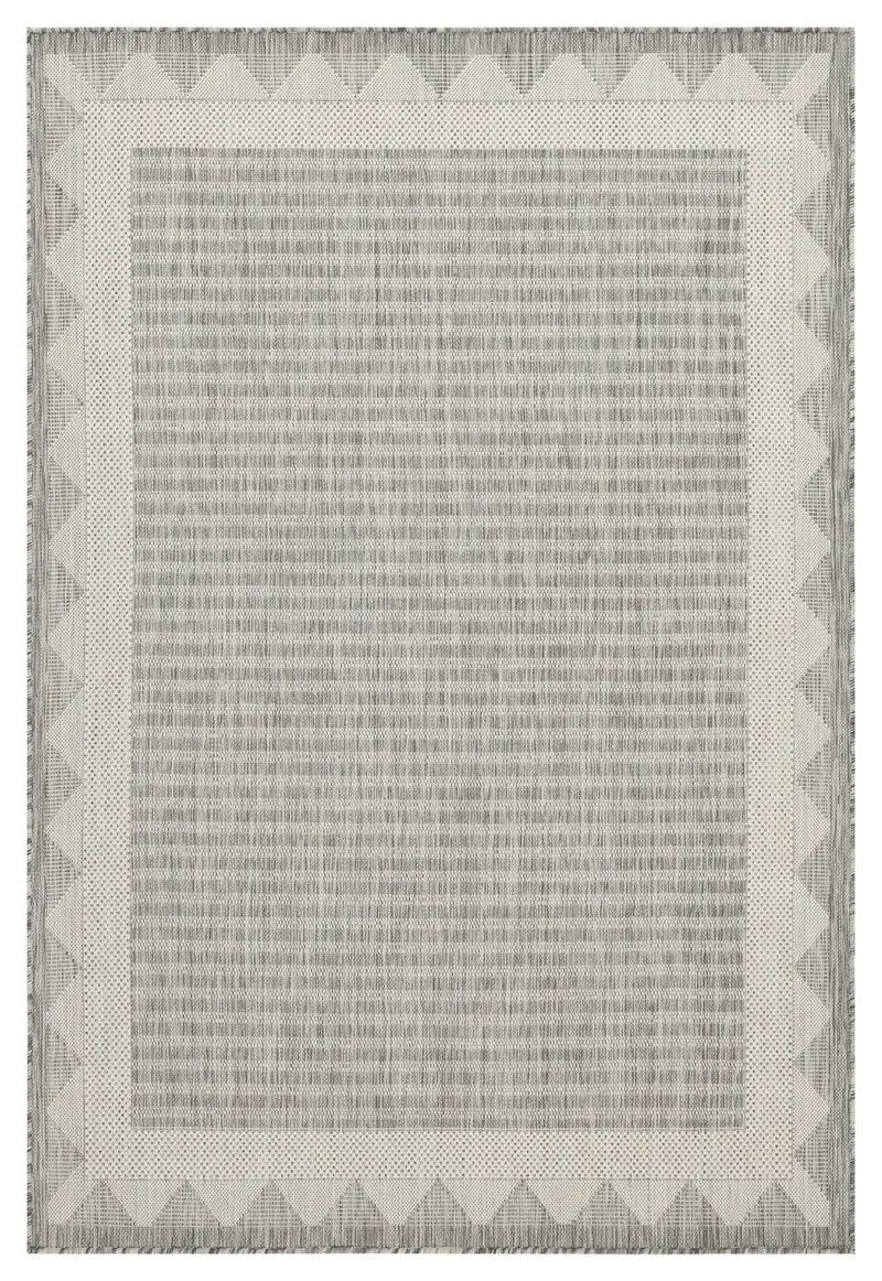 Sunshine - 5'3" X 7'3" Indoor & Outdoor Area Rug - Silver - Polypropylene by Unique Piece Furniture