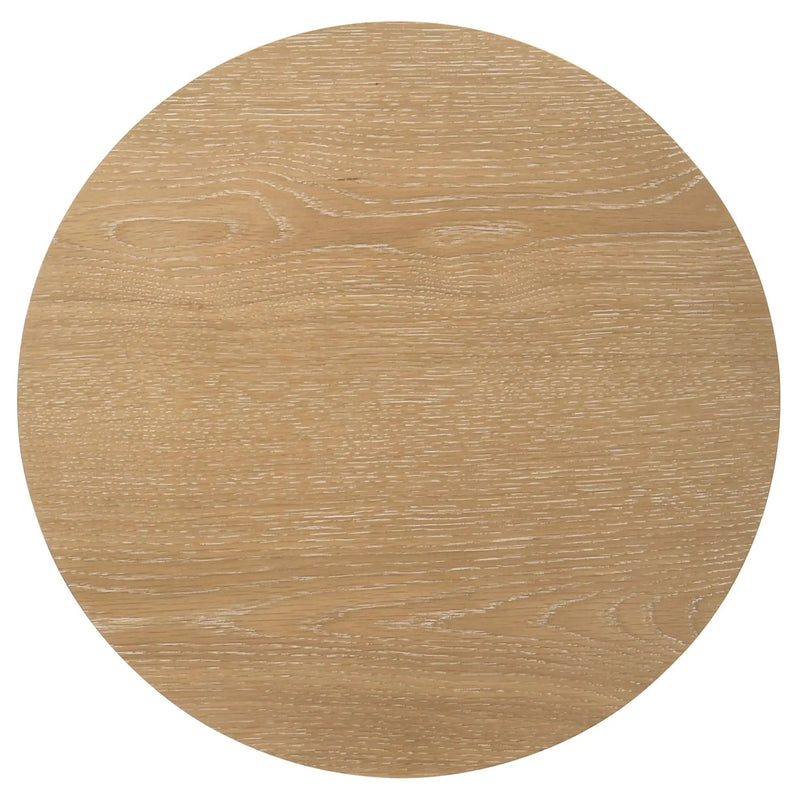 Ottowa Round Wood Side End Table with Shelf Light Oak by Unique Piece Furniture