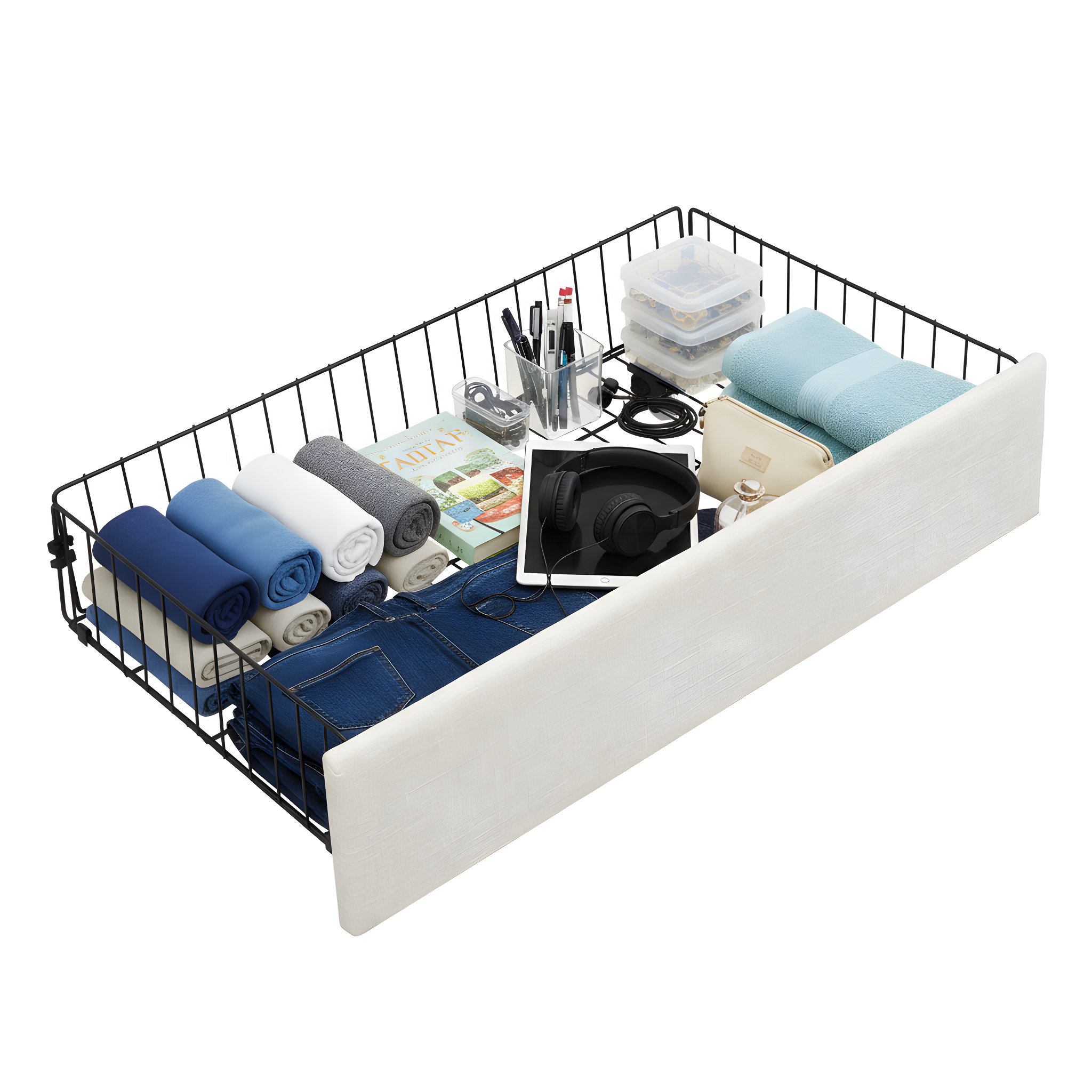 Large-Capacity Upholstered Storage Bed with Drawers by HouseOfZazla