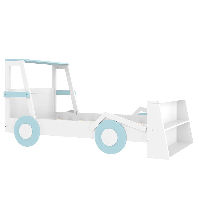 Twin Size Car Bed with Storage Shelves by HouseOfZazla