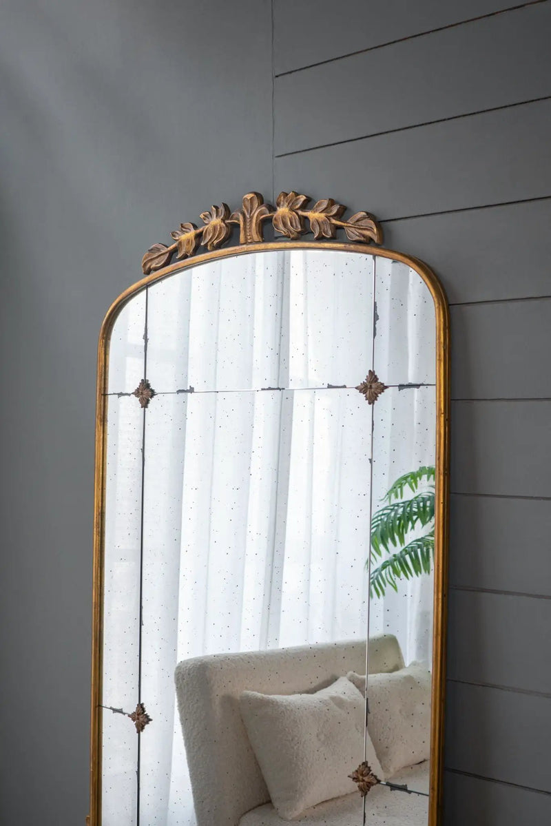 Lavish - Full Length Mirror, AntiqueMetal Floor Mirror For Living Room, Bedroom - Gold by Unique Piece Furniture