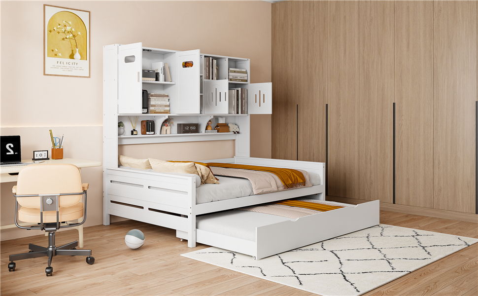 Daybed With All-In-One Cabinet And Shelf by HouseOfZazla