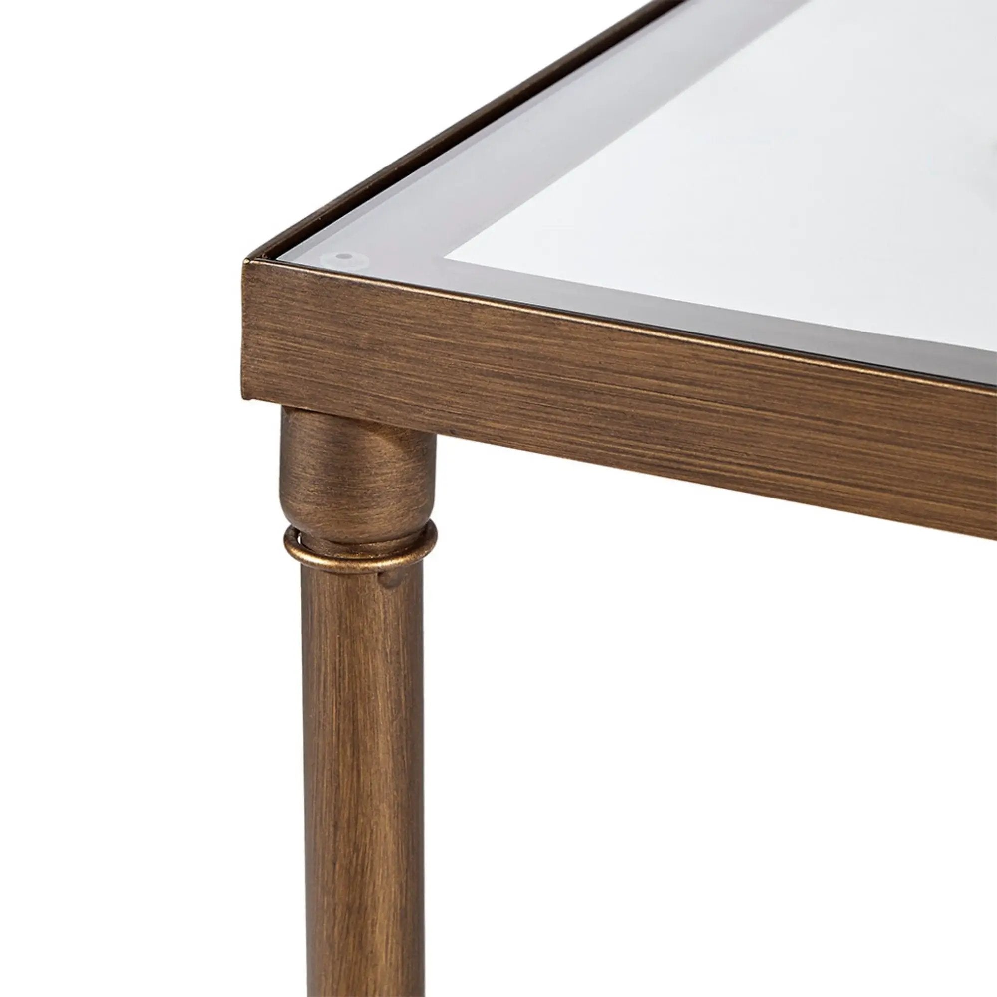 Metal Rectangle Coffee Table With Tempered Glass Top - Bronze by Unique Piece Furniture