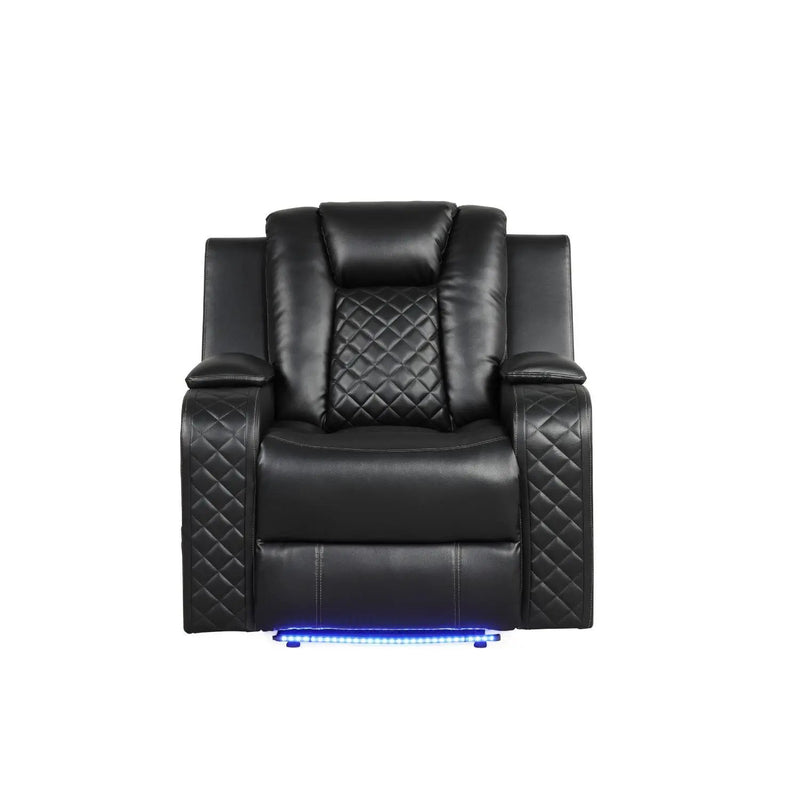 Benz - Power Recliner Set With LED Lighting And USB Charging by HouseOfZazla