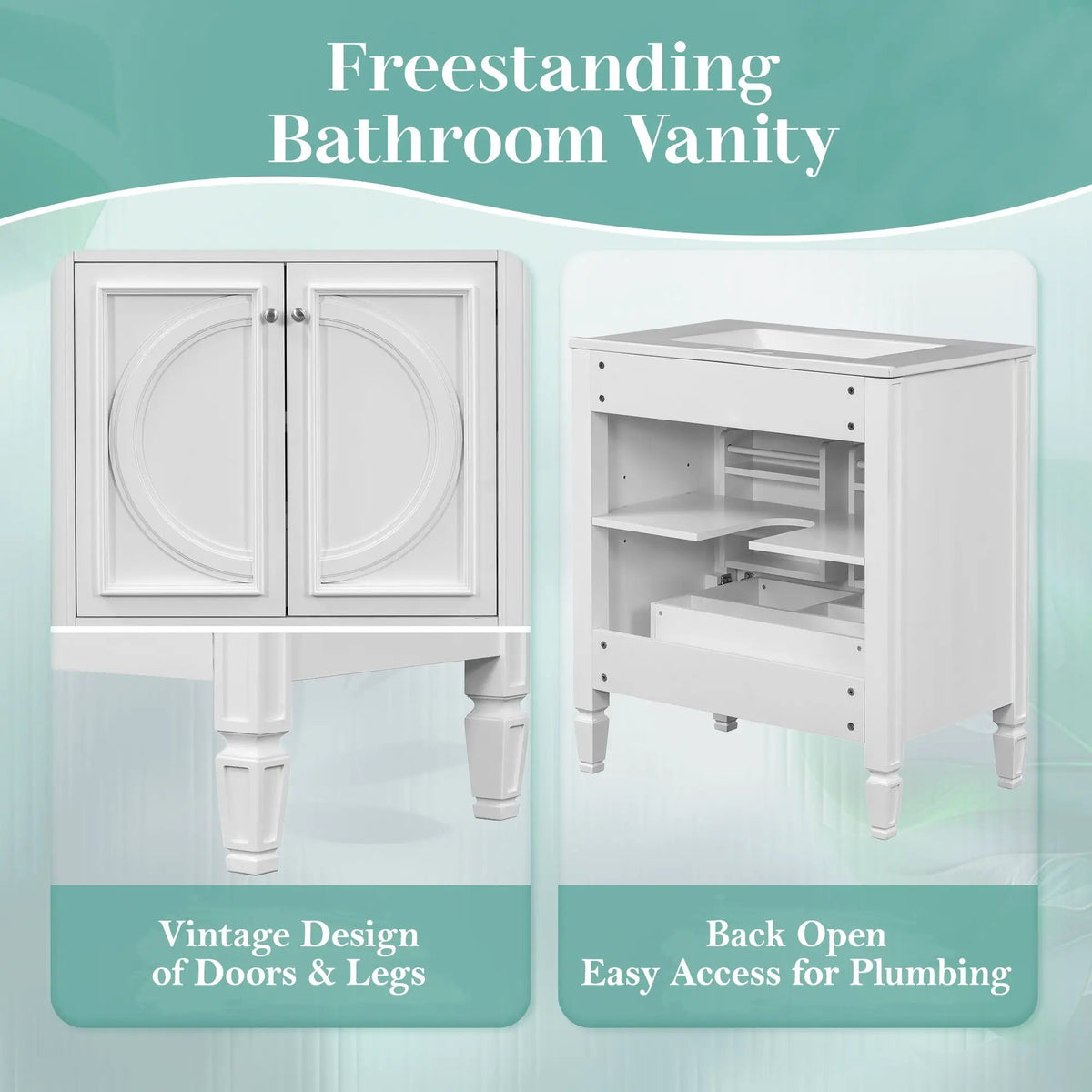 Double Sink Bathroom Vanity Set with Wall Mount Mirror Cabinet by HouseOfZazla