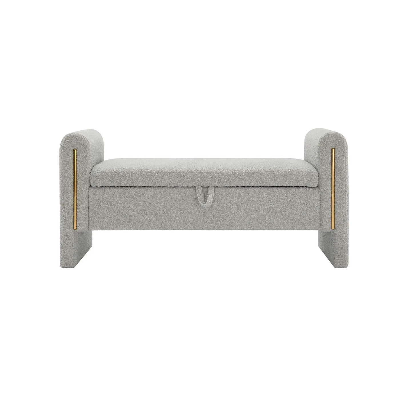 Modern Teddy Upholstered Large Bed End Bench With Arms And Storage by Unique Piece Furniture