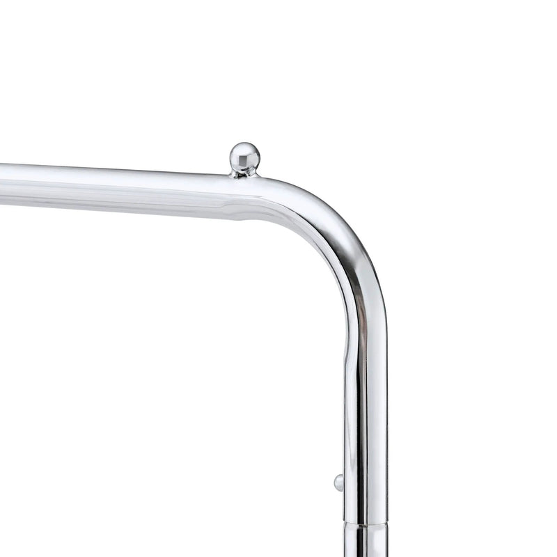 Heavy Duty Iron Garment Rack With Basket On Wheels - Silver by Unique Piece Furniture