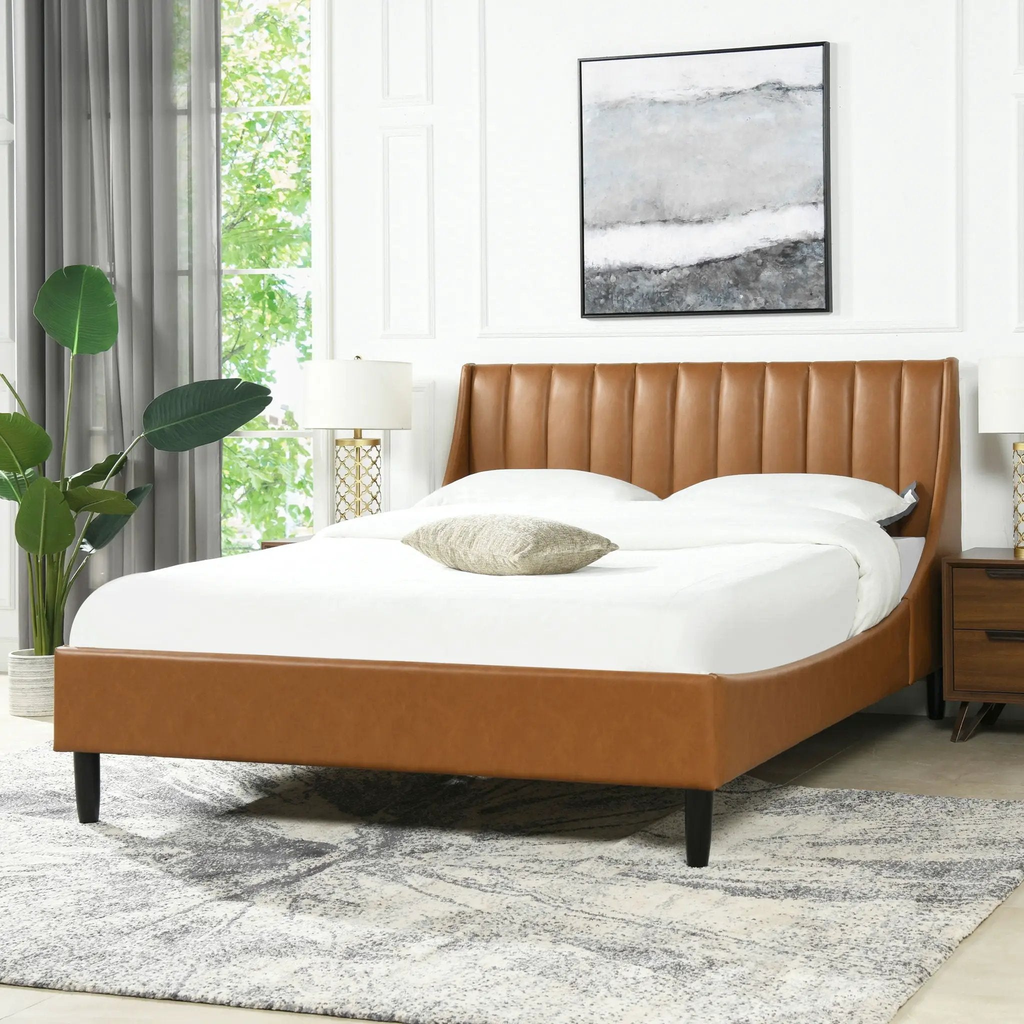 Aspen - Vertical Tufted Modern Headboard Platform Bed Set by Unique Piece Furniture
