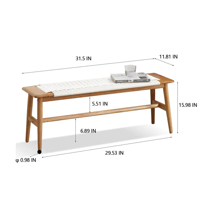 Design Dining Bench Bed Bench For Bedroom - White / Natural Oak by Unique Piece Furniture