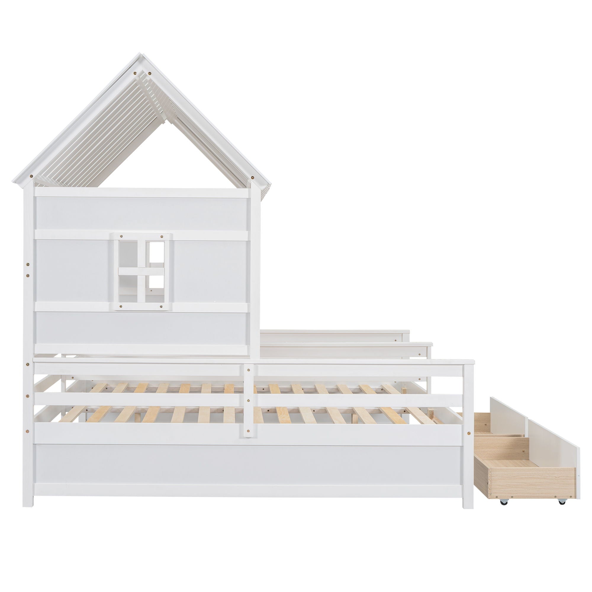 House Platform Beds With 2 Drawers, Side By Side Design by HouseOfZazla