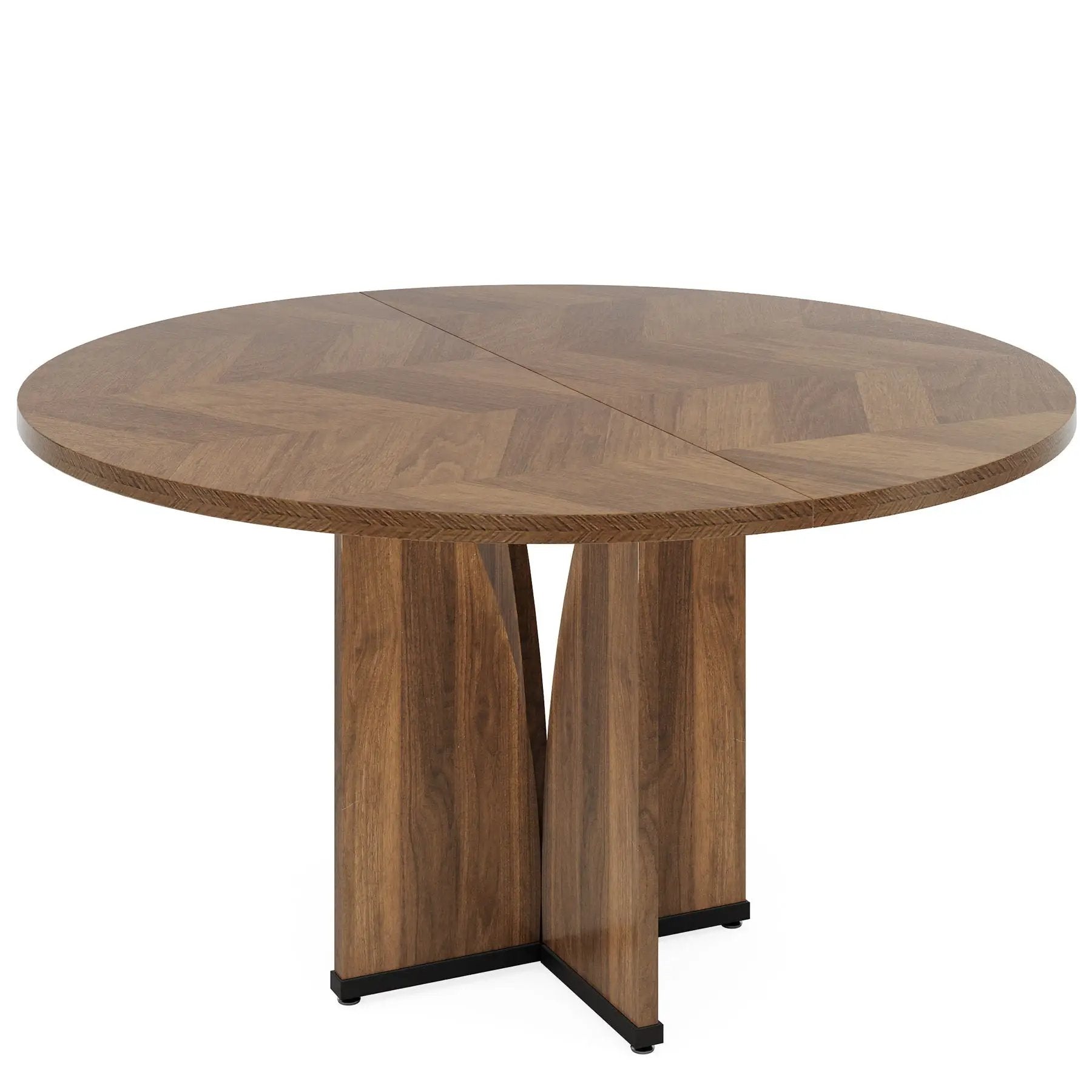 Round Compact Dining Table For 4 - Rustic Brown by HouseOfZazla