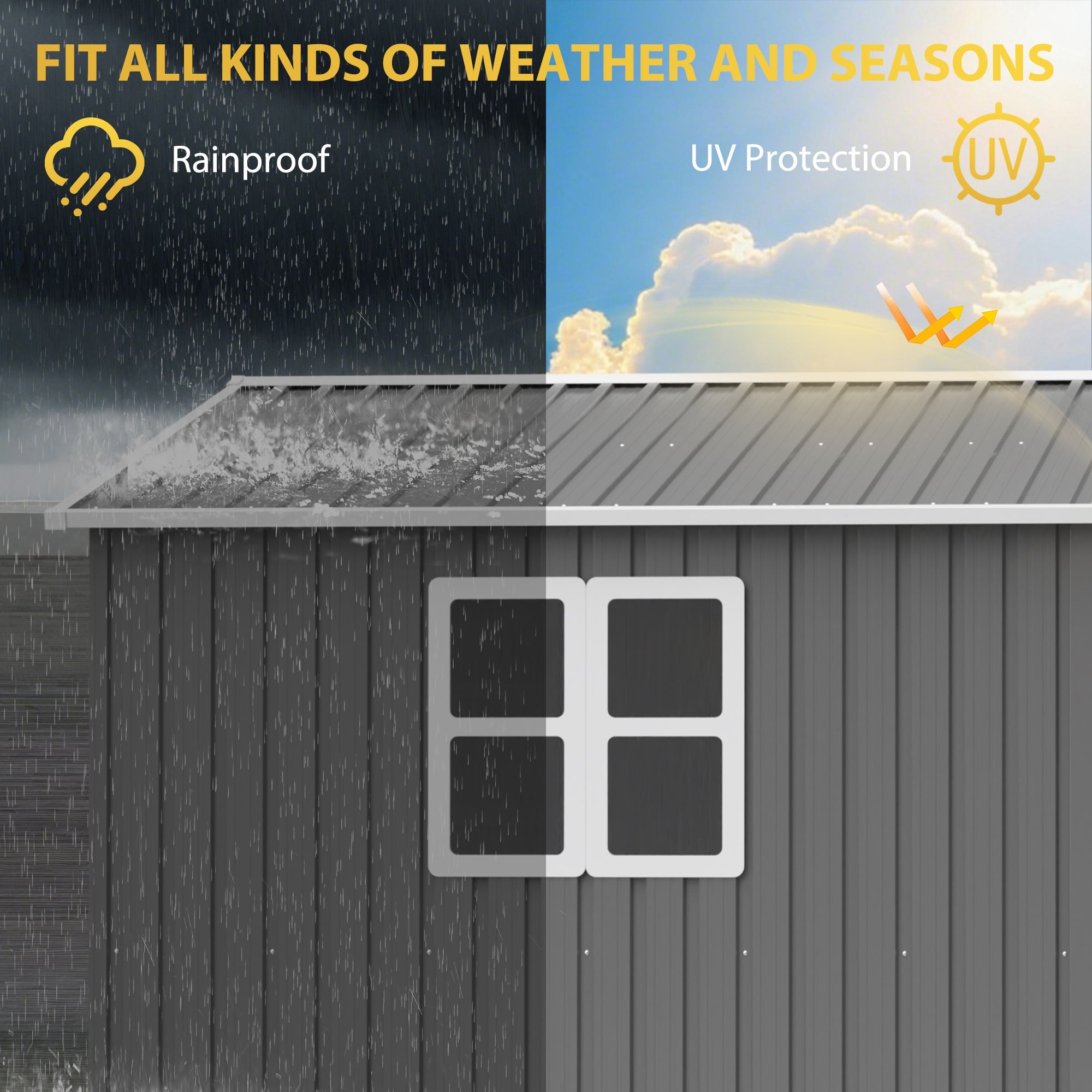 12x10 Ft Outdoor Metal Storage Shed by HouseOfZazla