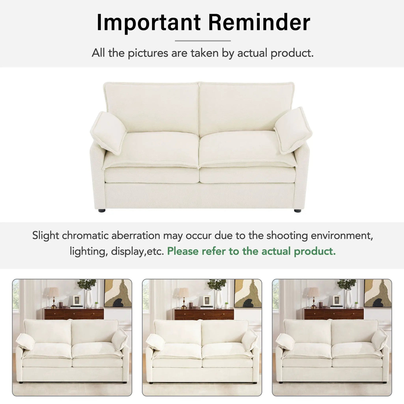 Modern Loveseat Sofa, Upholstered Couch With Side Storage Pockets by HouseOfZazla