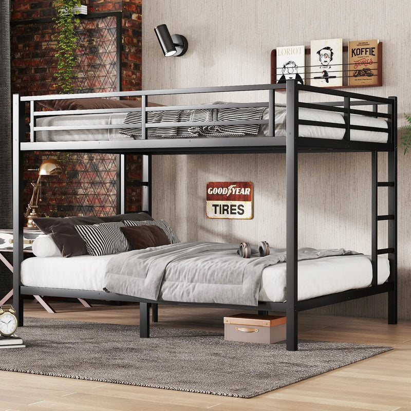 Metal Queen Over Queen Bunk Bed for Teens and Adults by HouseOfZazla