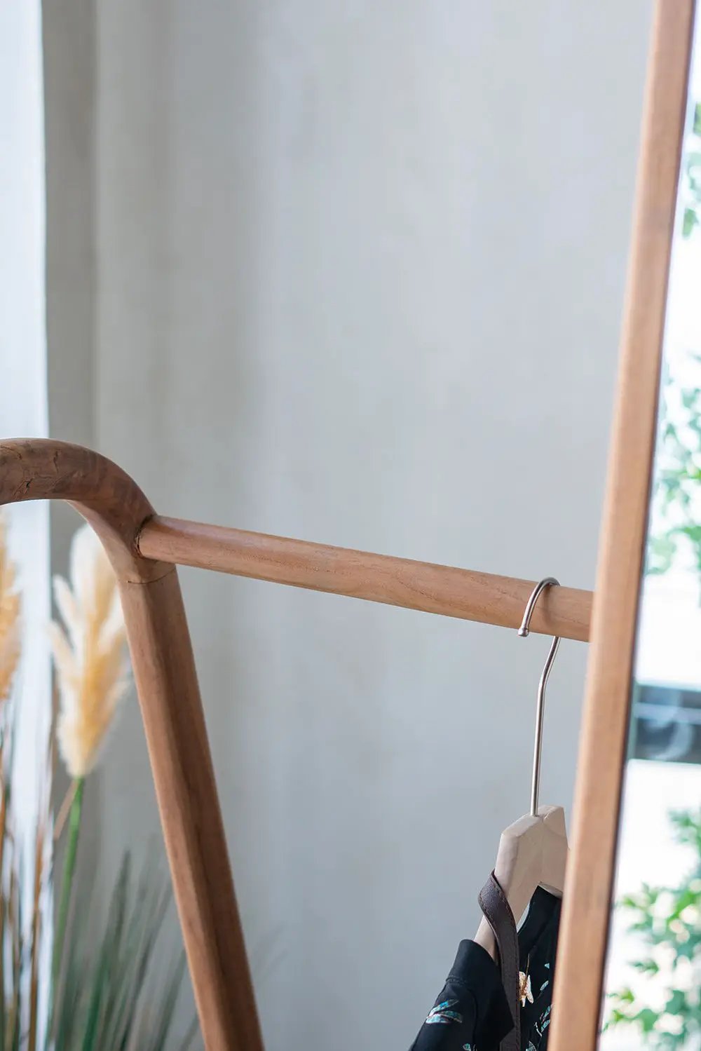 Clothes Hanger With Mirror, Large - Brown by Unique Piece Furniture