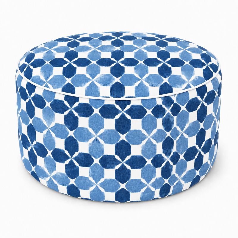 Outdoor Inflatable Ottoman – Coastal Mosaic by HouseOfZazla
