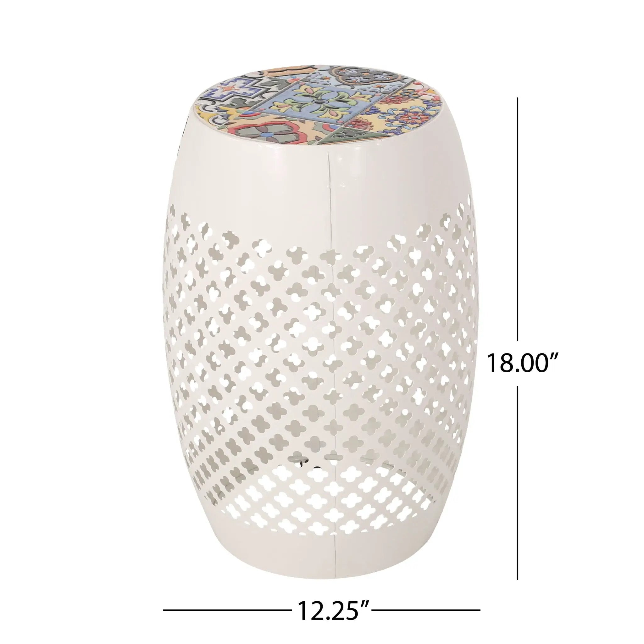 Roswell Outdoor Side Table With Mosaic Tile Top by HouseOfZazla