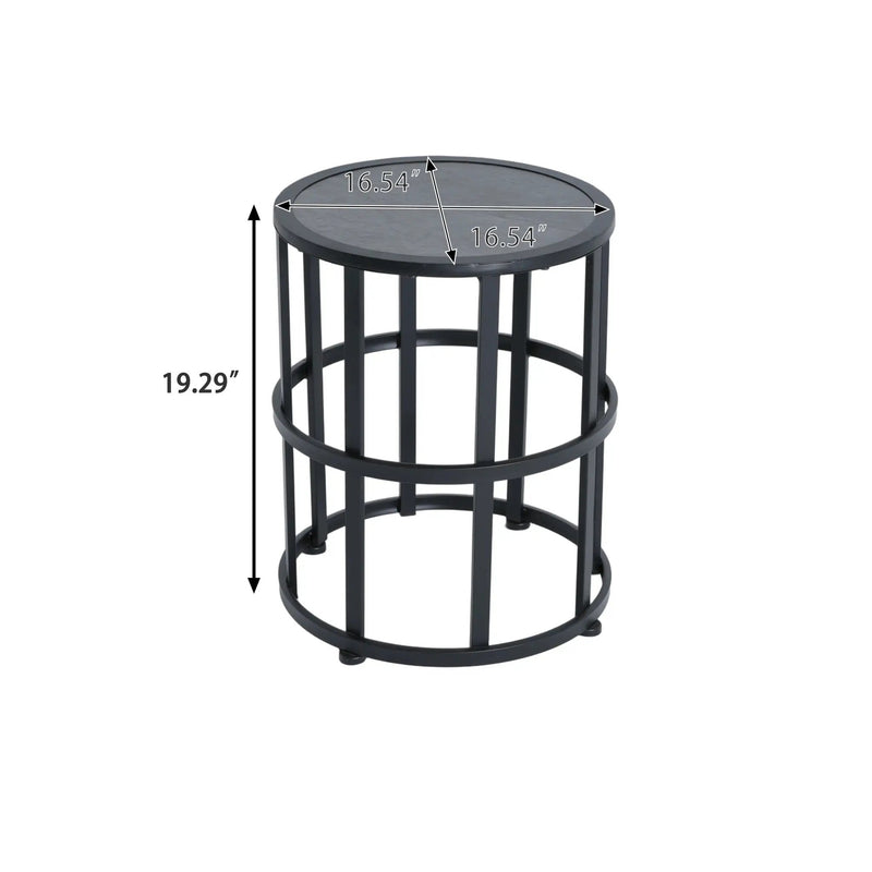 Ceramic Tile Side Table with Powder Coated Iron Frame by HouseOfZazla