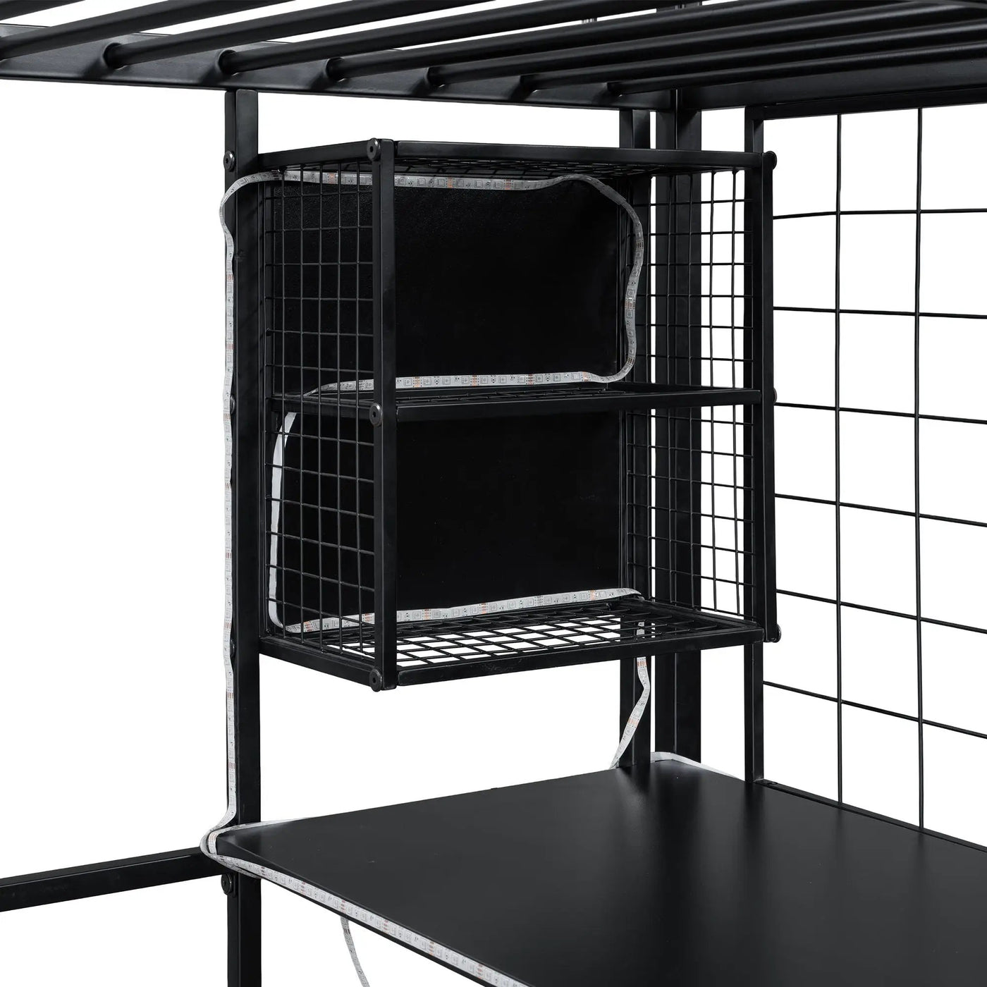 Loft Bed With Built In Work Station, Wardrobe, Storage Staircase And LED by HouseOfZazla