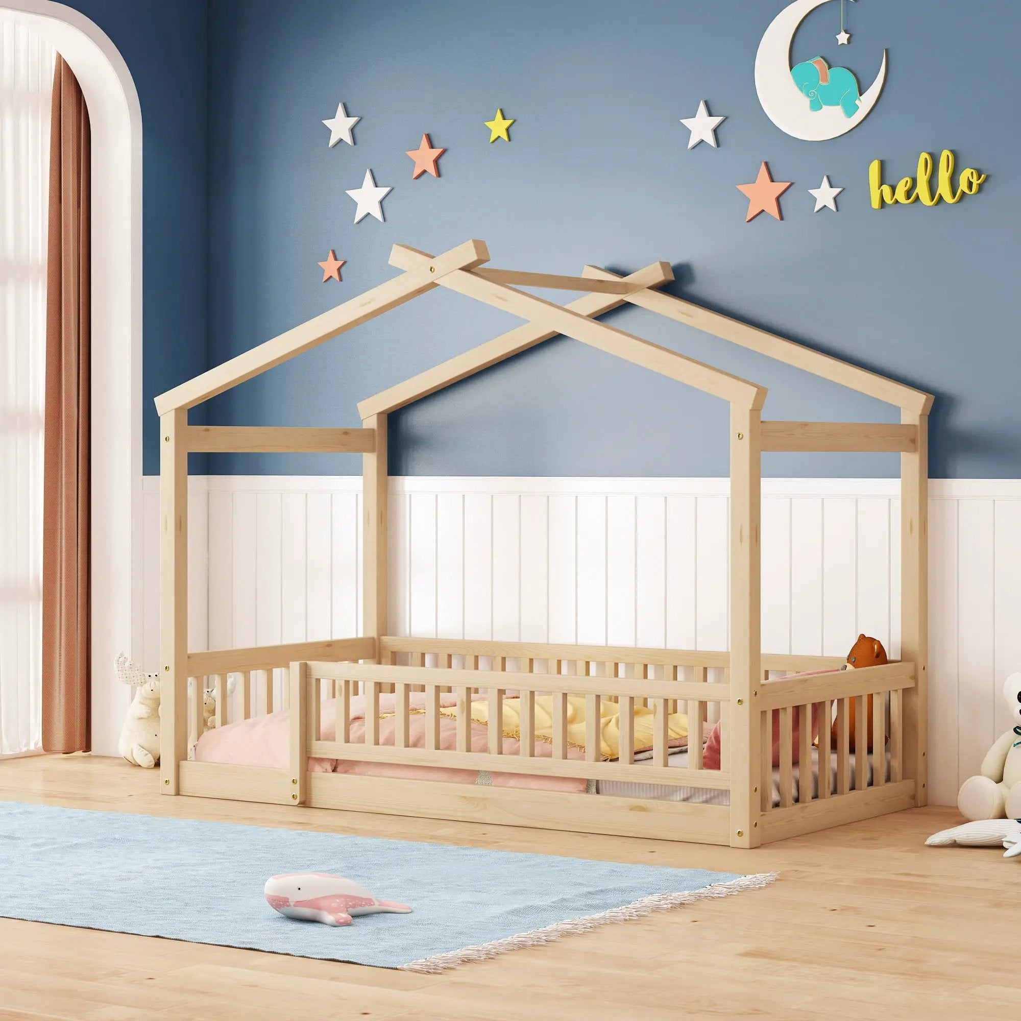 Bed House Bed Frame With Fence by Unique Piece Furniture