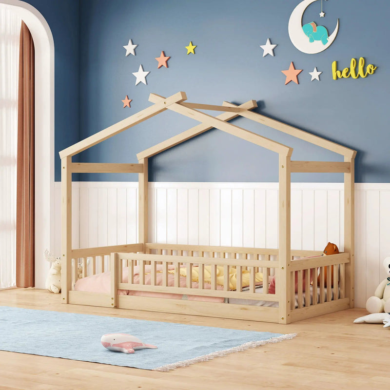 Bed House Bed Frame With Fence